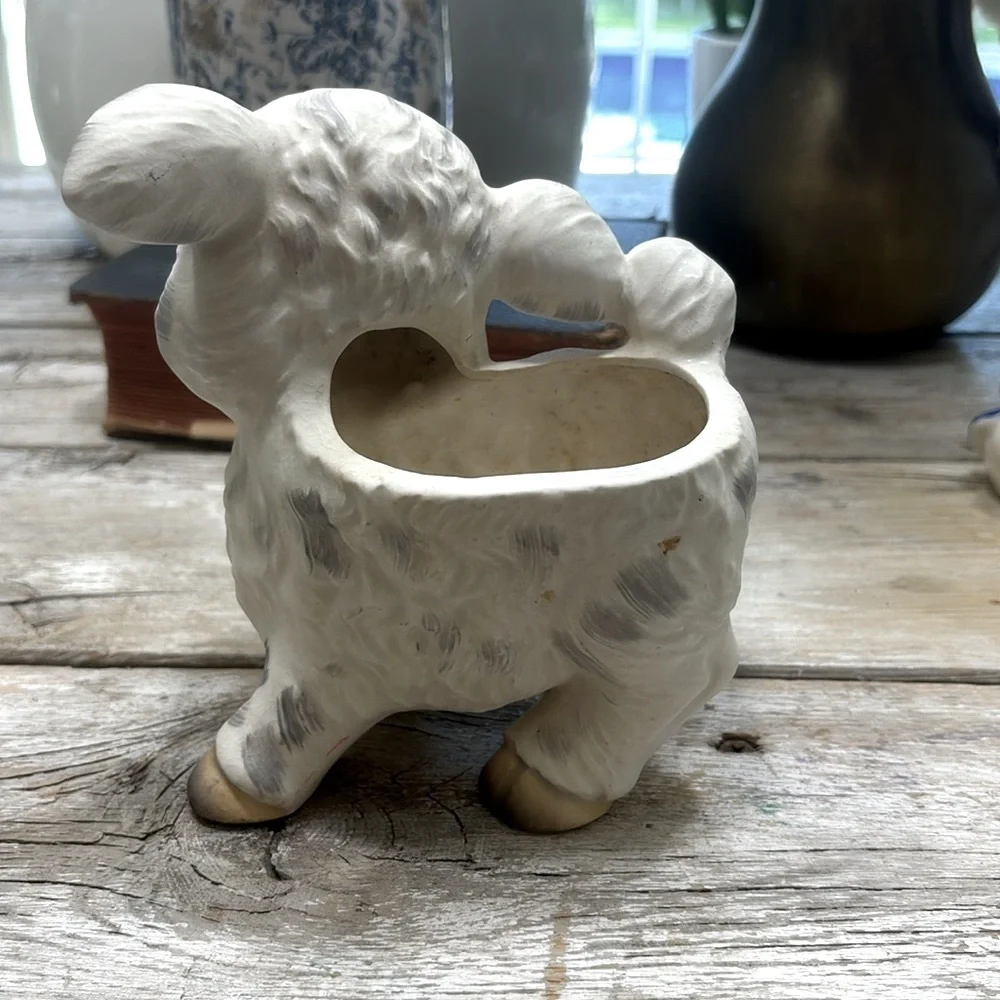 Vintage Napco Lamb Ceramic Planter. Numbered | Kitschy | Anthropomorphic